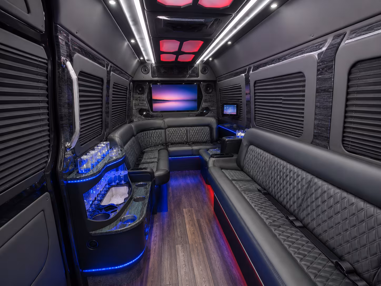 kirkland 50 passenger party bus interior